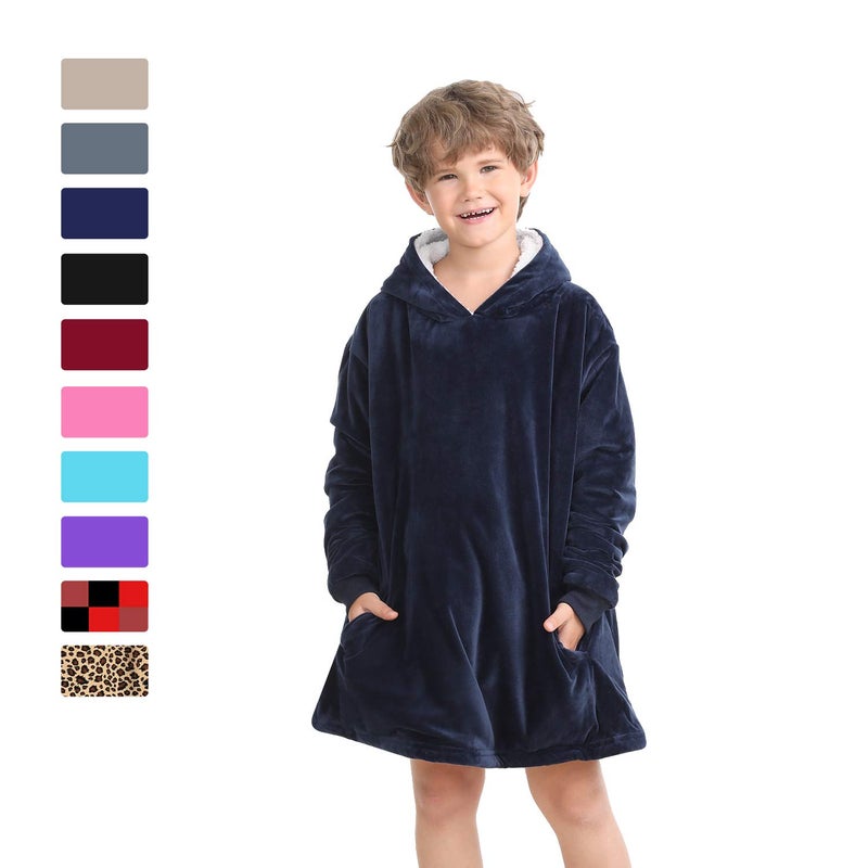 LetsFunny Blanket Hoodie,Oversized Wearable Sherpa Fleece Blanket Sweatshirt,Super Soft Warm Cozy with Giant Pocket,Gifts for Women Men Adults Teenagers Kids, One Size Fits All - Image 3